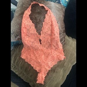 Forever 21 Halter Lace Thong Teddy NWT